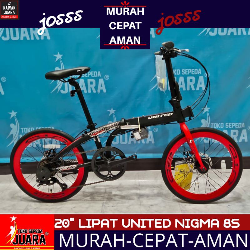 FREE ONGKIR P. JAWA SEPEDA LIPAT UNITED NIGMA 8S FOLDING 20