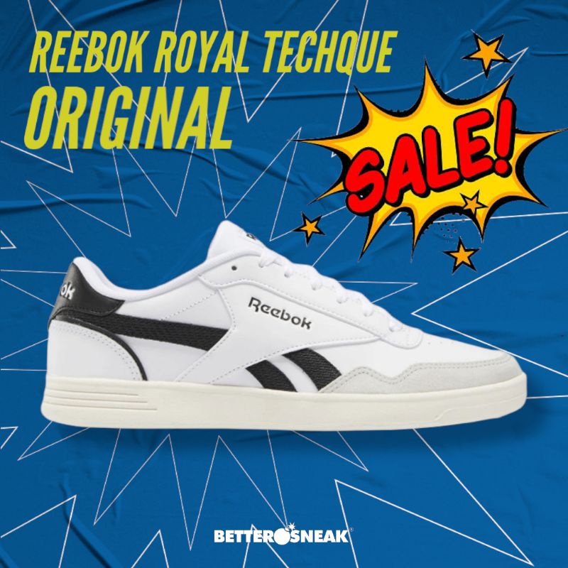 Reebok Royal Techque T White Black FZ0426 Original Resmi MAP