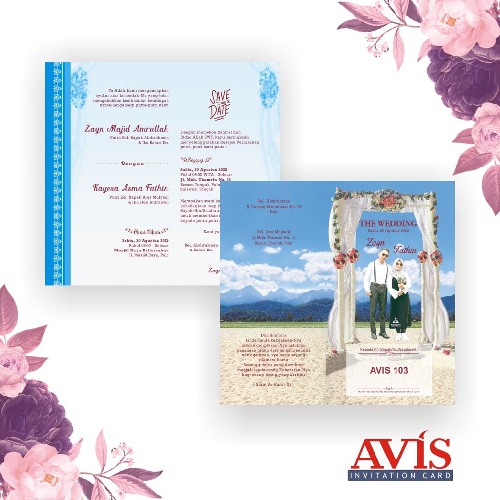

Termurah Cetak Undangan Avis 103 / Avis 104 / Avis 105