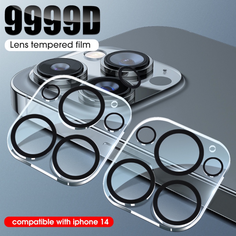 Pelindung Lensa Kamera Tempered Glass 9H HD Anti Gores Untuk Iphone 14 / 14 Plus / 14 Pro / 14 Pro Max