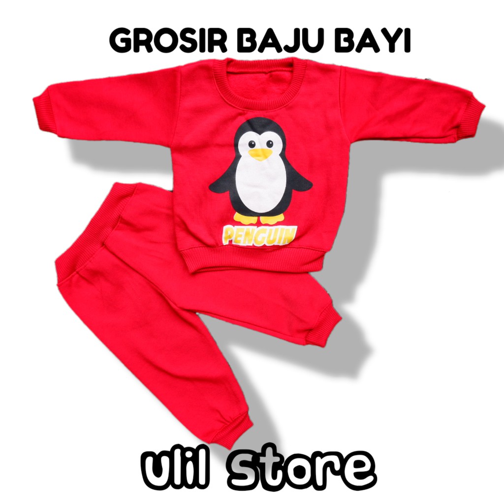 Setelan Jaket Bayi Anak 3-18 Bulan, Setelan Sweater Penguin, Best Seller-2