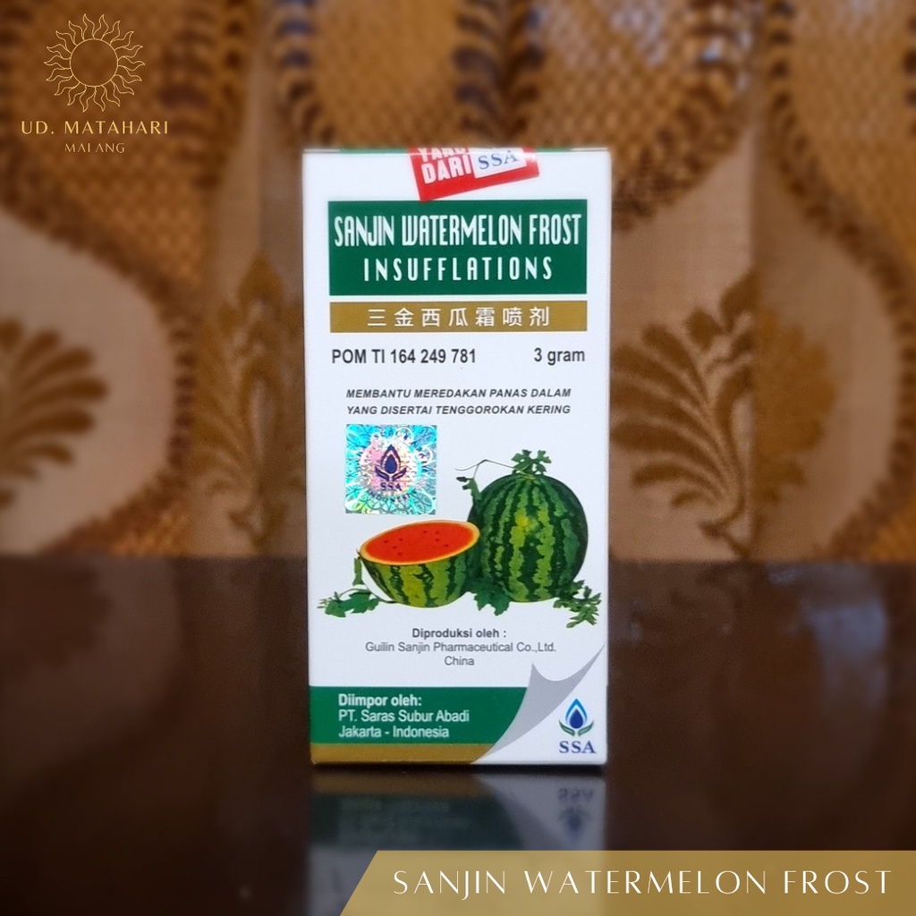 SANJIN WATERMELON FROST INSUFFLATIONS (3 GR) | SARAS SUBUR ABADI (SSA) | OBAT BUBUK HERBAL CINA UNTU
