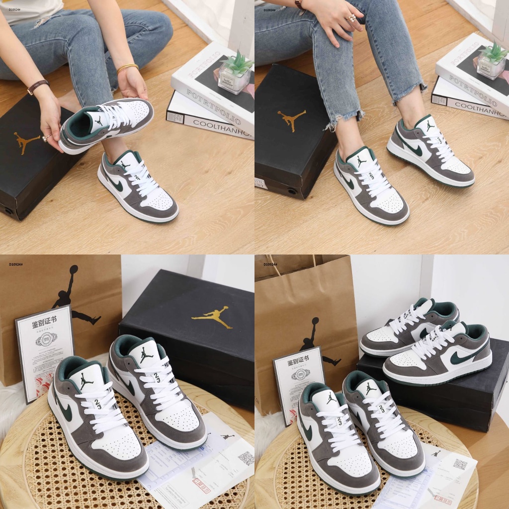 NK  AJ 1 Low Leather With Rubber Women Men Sneakers couple D10924 d10925