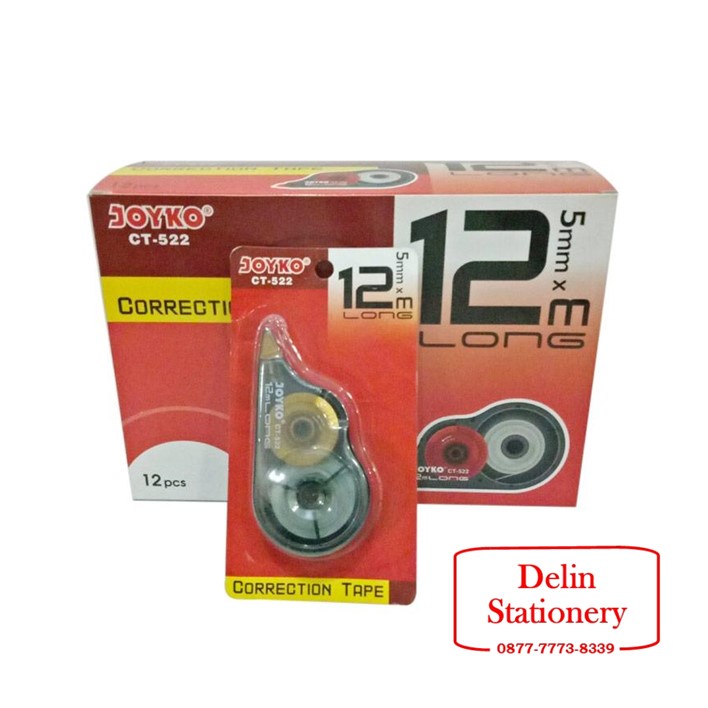 

Correction Tape Joyko CT-522 / Tipe X Roll / Tipex Kertas / Tip Ex Pita