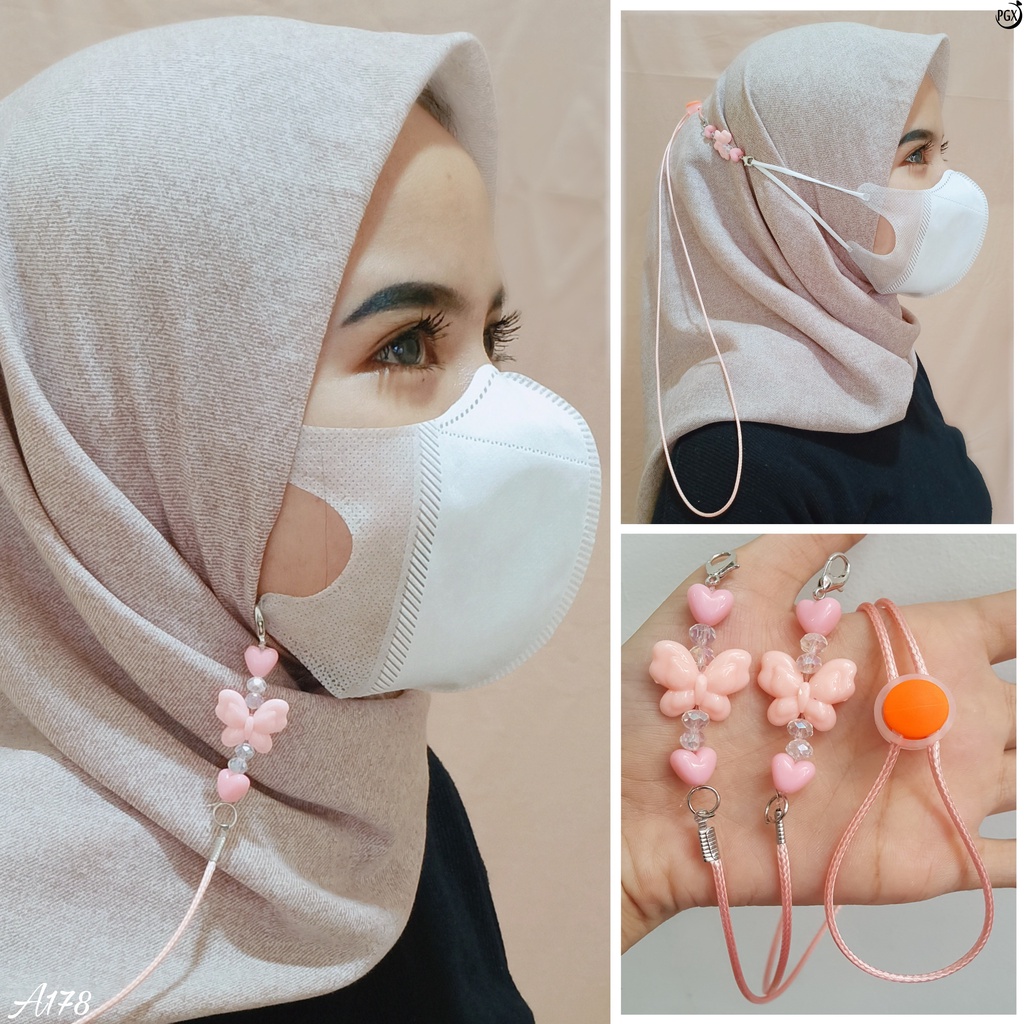 PGX Strap Masker - Tali Masker - Kalung Masker Mute Kristal Kaca Berkilau Aksesoris Fashion A178