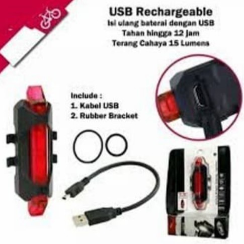 lampu sepeda charger lampu sepeda usb RapidX Lampu Sepeda Gowes lampu belakang LED