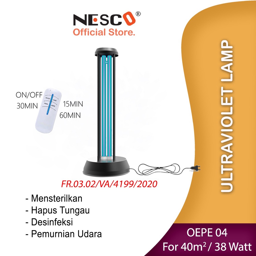 NESCO LAMPU STERILISASI  UV OZONE ANTI VIRUS DAN BAKTERI  UV Lamp OEPE-04, 38W