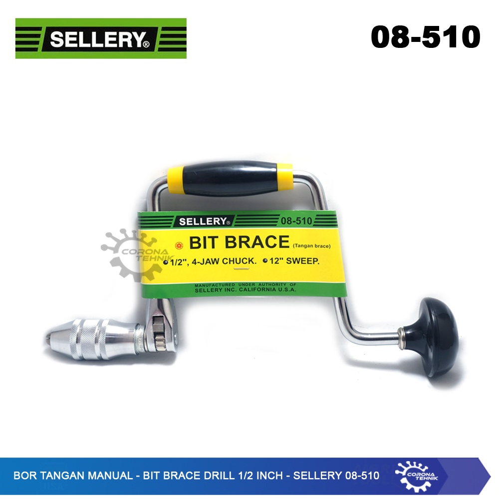 Sellery 08-510 - Bor Tangan Manual - Bit Brace Drill 1/2 Inch