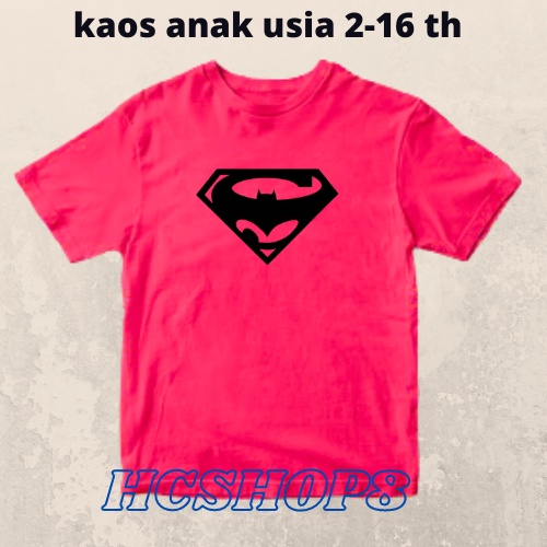 Kaos Anak Gambar Superman Vs Batman Usia 2-16th Laki Laki Perempuan