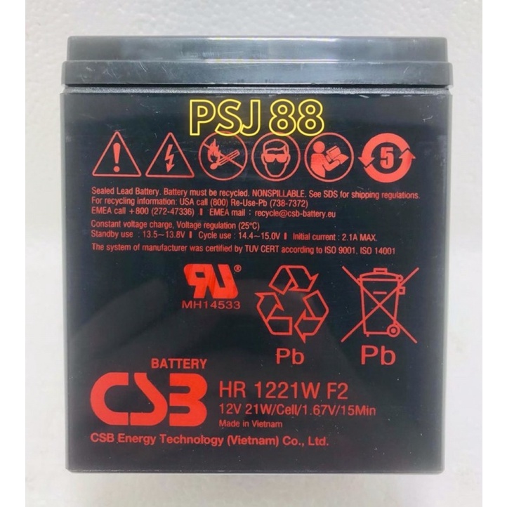 Aki Baterai CSB Hitachi 12V 5Ah HR1221W F2 - HR 1221W UPS APC HR 1221 (High Quality) Aki Kering