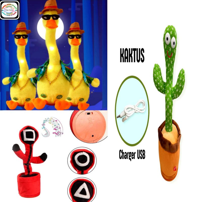 {Goyang Bicara} Bebek/Kaktus/Squidgame. Boneka Goyang Bicara  Dan Musik Harga Terbaru