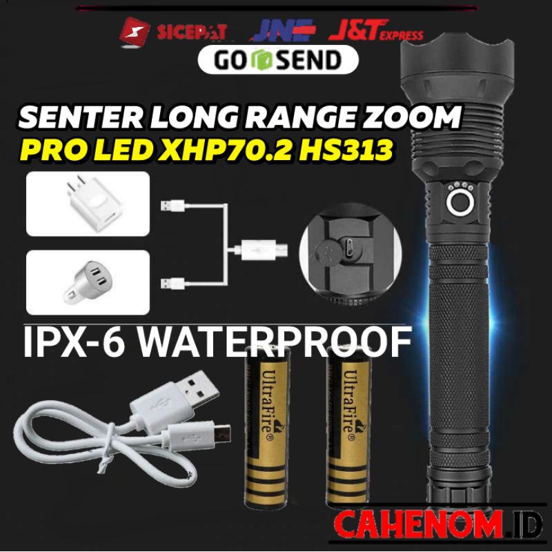 Senter LED Super Terang XHP70 WATERPROOF