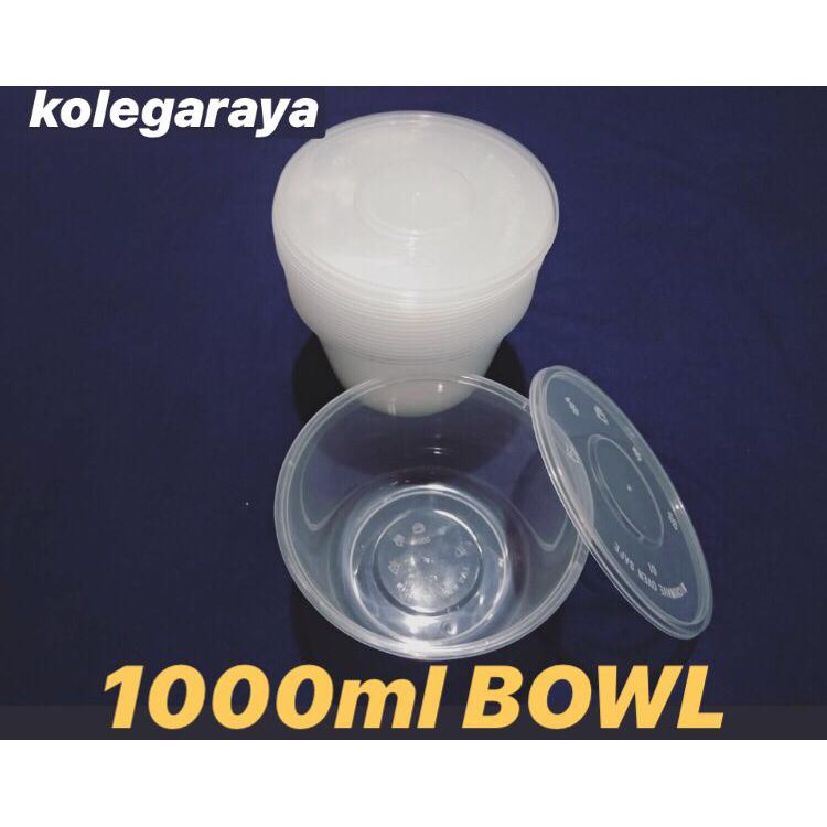 Kotak MakanThinwall Plastik Model Bowl Mangkuk  OTB 1000ML  ISI 25pcs