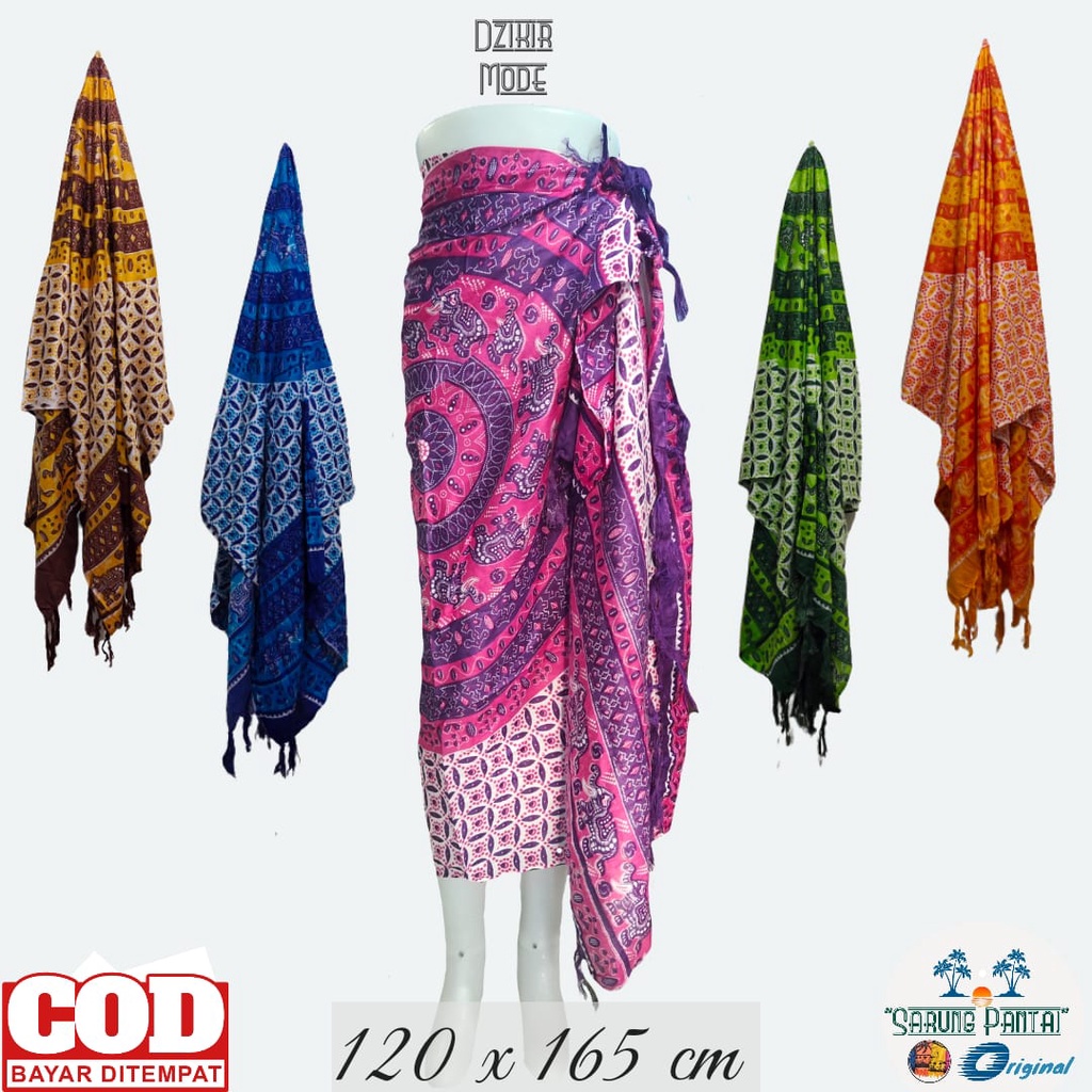 Grosir Kain Bali Kembang Mandala Rayon 160/120 cm Rumbai Sembilanmode