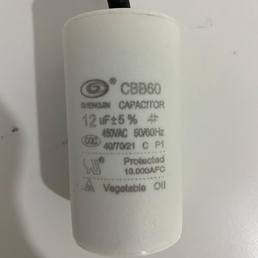 Kapasitor 12 uf 450V Bulat Kabel / Capacitor Pompa Air 12uf Bulat