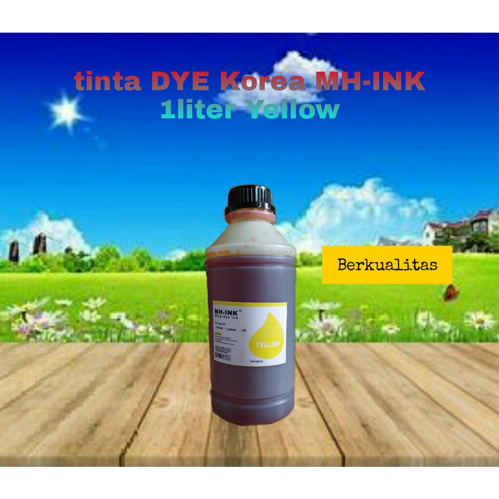 Tinta Cair Refill DYE MH-Ink Korea Canon Epson HP INKJET Yellow 1 Liter High Quality