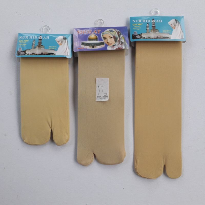 Kaos Kaki Stoking Jempol Tipis Polos Pendek Sedang Panjang Warna Kulit Coklat Krem Untuk Wanita