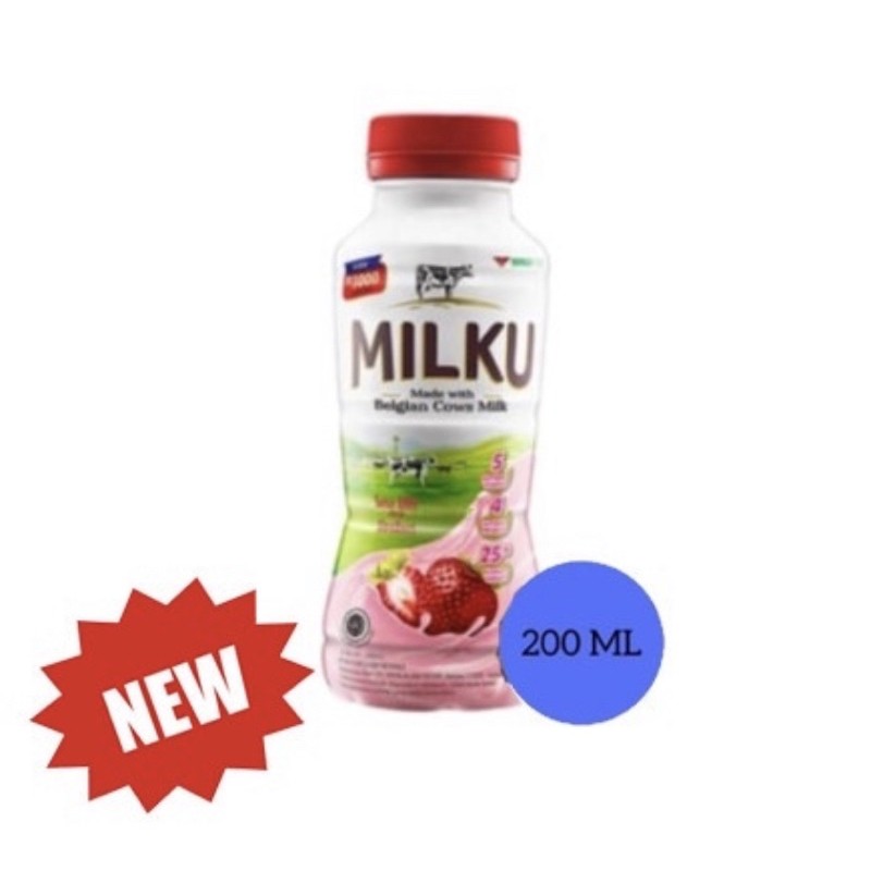 

Milku Strawberry / Milku Susu UHT rasa Strawberry 200ml 1 dus isi 12 botol