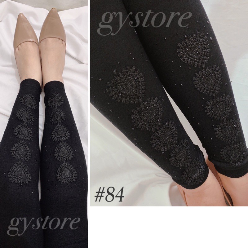 Legging Tebal Mote Brukat Import