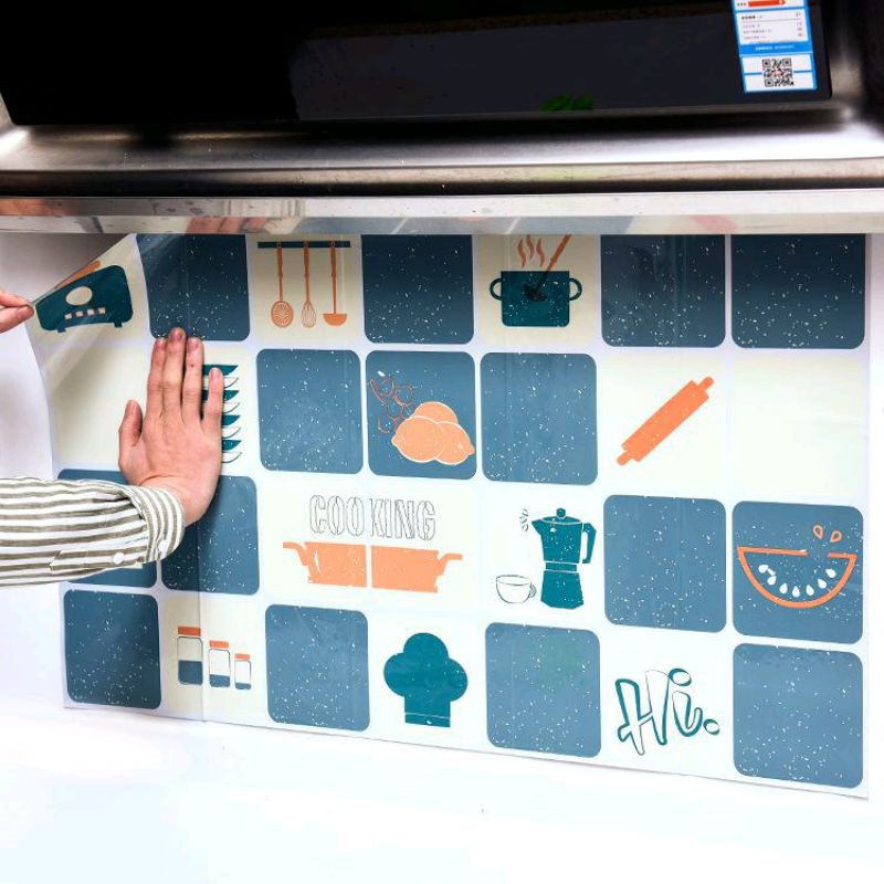Stiker Dinding Dapur Anti Minyak Sticker Tempel Karakter Alat Kebutuhan Dapur Aksesoris Dapur