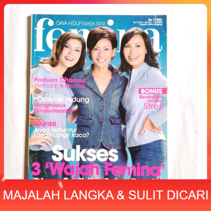 Majalah FEMINA No.17 Apr 2002 Cover OLGA ENDHITA IRA DUATY Langka