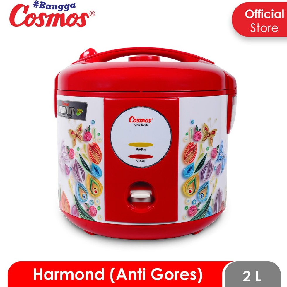 Cosmos CRJ6305 Rice Cooker Harmond / Magic Com 1.8 Liter 3 in 1 Bonus Gelas Ukur dan Sendok Nasi