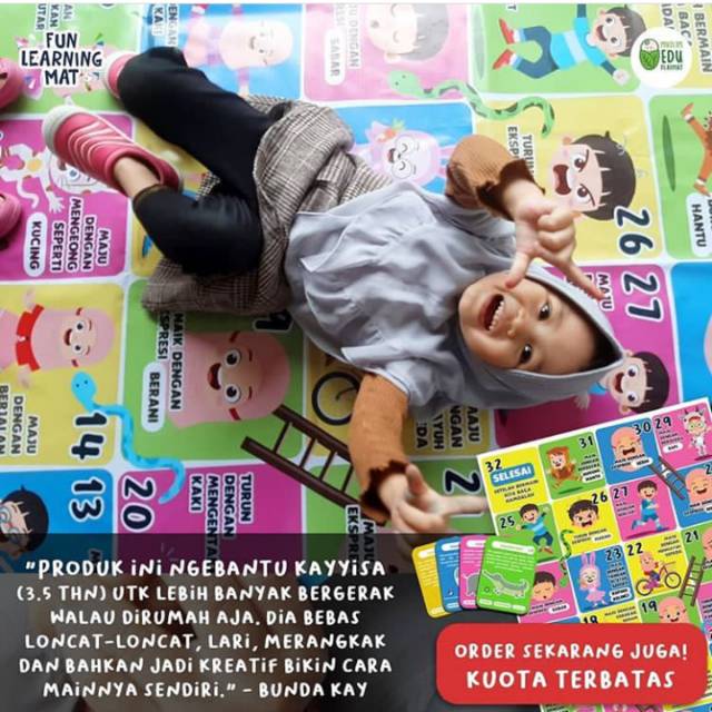 [READY] Ular Tangga Raksasa  'FUN LEARNING MAT' Edukatif 3 4 5 tahun mainan fisik aktif