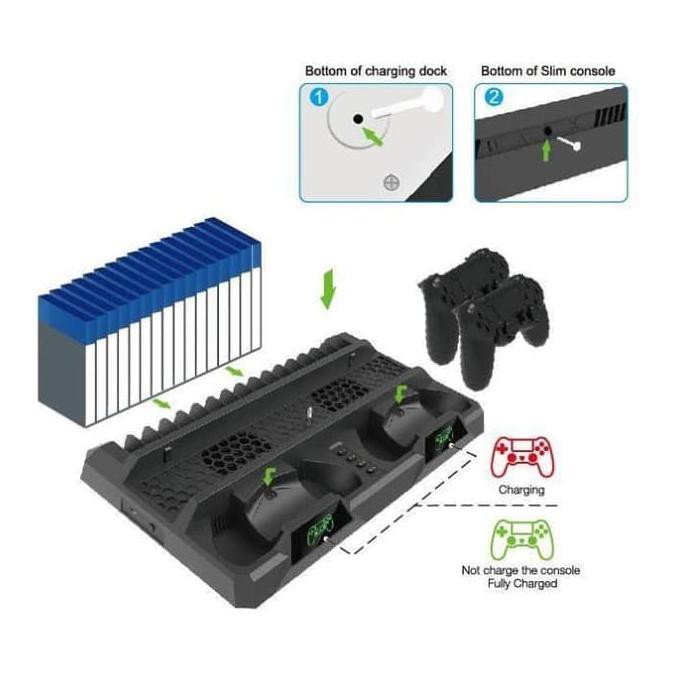 Dobe Ps4 Slim Pro Multi-Functional Charging & Cooling Stand Tp4-18119