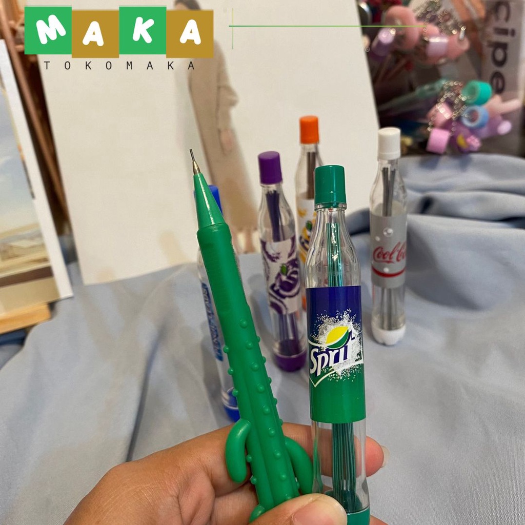 

isi pensil refill pensil mekanik cetek 2B botol softdrink alat tulis sekolah kantor ATK lucu murah import