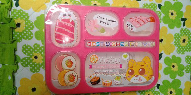 Lunch Box Yooyee Grid Sekat 6 Karakter / Tempat Makan Yooyee Anti Tumpah