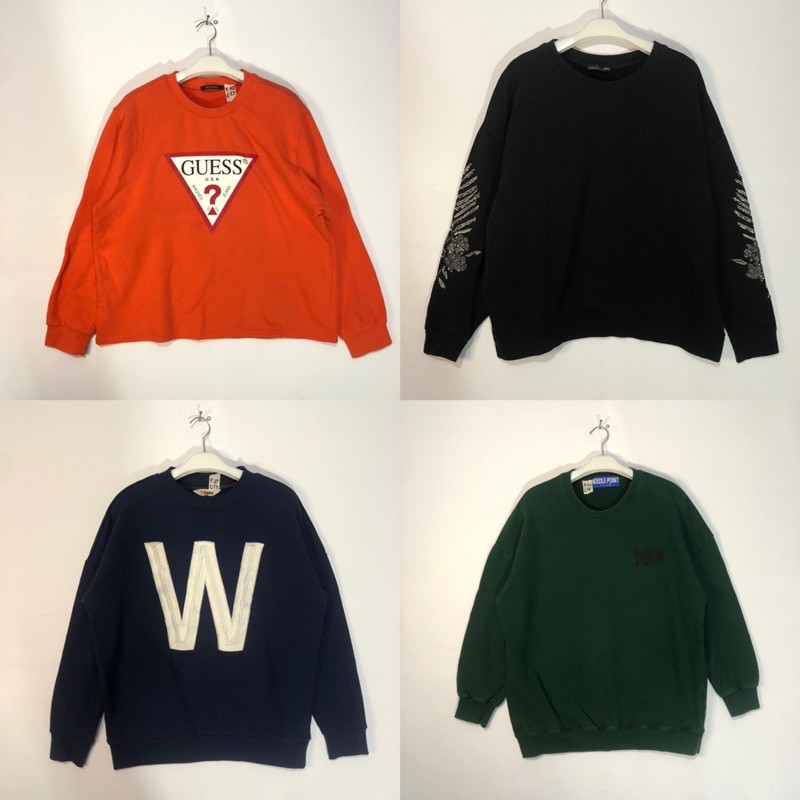 CREWNECK OVERSIZE / CREWNECK CEWEK SECOND BRANDED / CRENECK SECOND CEWEK. CREWNECK TANGAN BALON .