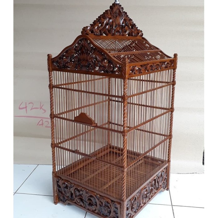 SANGKAR BURUNG SANGKAR BURUNG KAYU JATI UKIR SARANG BURUNG UKIR MJ12