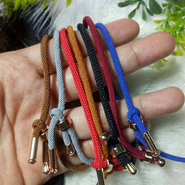 gelang tali gold maron/pink/hijau