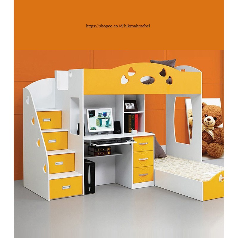 Multifungsi bunk bed tempat tidur anak-anak  tempat tidur meja komputer bunk beds