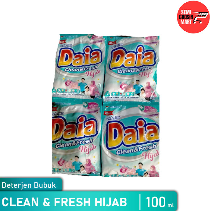 Daia Deterjen Bubuk Clean And Fresh Hijab 51g Isi 6 Extra 1