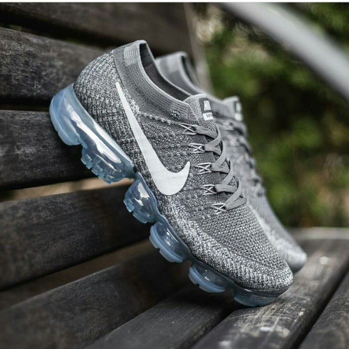 NIKE VAPORMAX FLYKNIT GREY PREMIUM ORIGINAL SEPATU OLAHRAGA PRIA