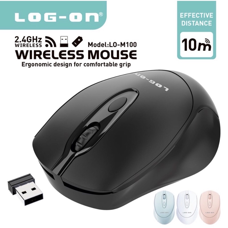 MOUSE WIRELESS LOG-ON M100 2.4Ghz OPTICAL 1600DPI