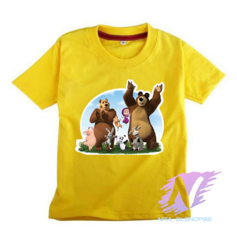 kaos Masha and the bear baju kaos anak marsa