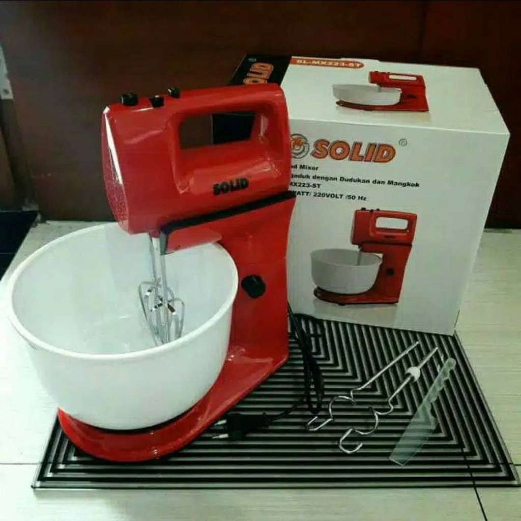 Stand MIxer SOLID SL-MX 223-ST/ Standing Mixer Kue/ Pengaduk dengan Dudukan dan Mangkok SOLID