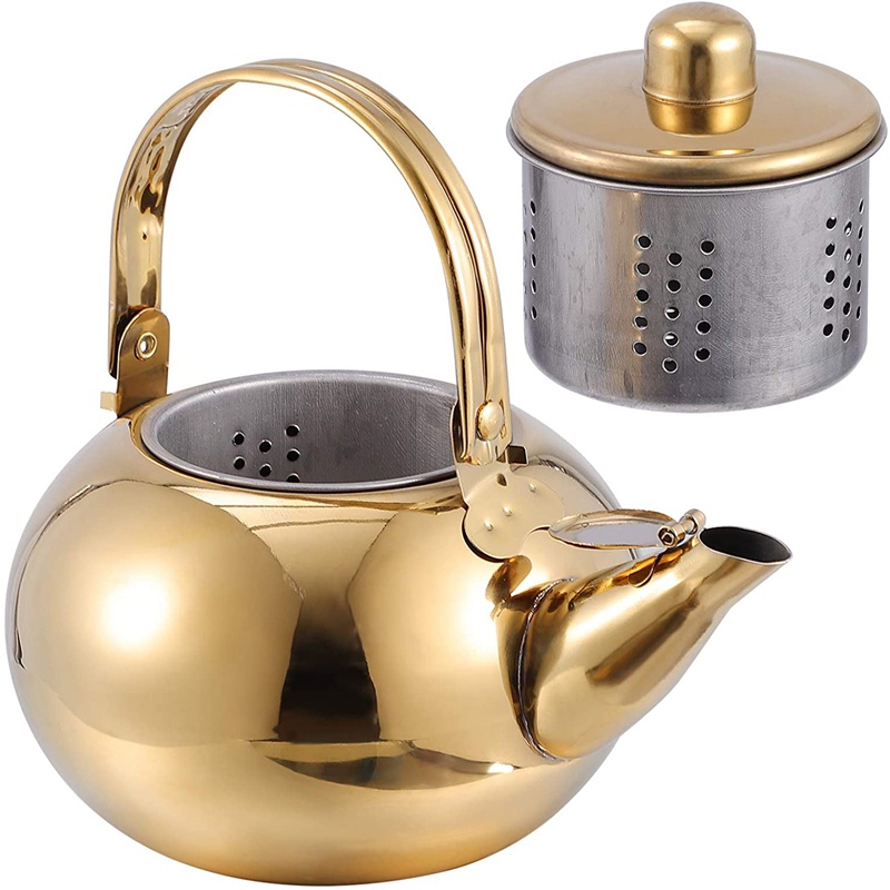 Whistling Kettle with Strainer,Teapot Kettle Whistling Kettle Induction Tea Kettle Whistling Kettle for Kitchen Stove 2