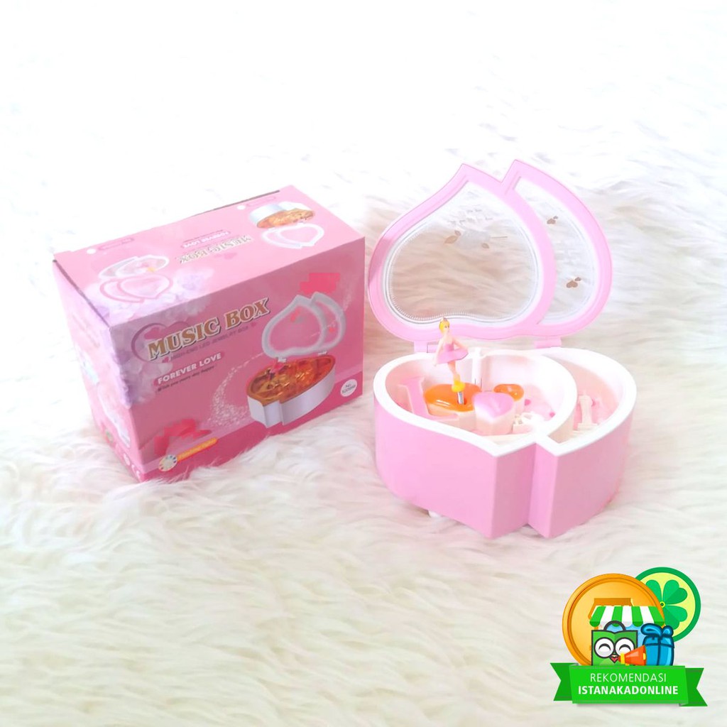 Music Box Love Pink Ballet Kecil Kotak Musik Lampu PJ001017