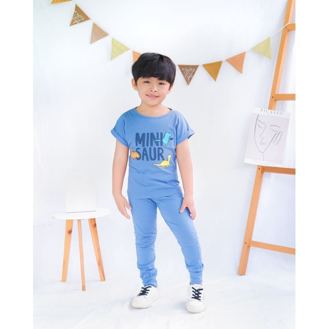 Setelan Playset Anak Boboho 1 - 5 Tahun Setelan Pendek Panjang Cotton Smilee Lucuna Unisex CBKS S23