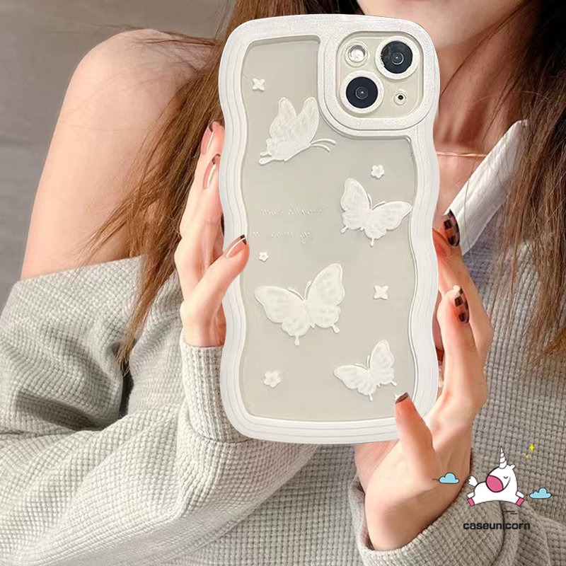 Casing Redmi 10C 10 12C 9 9A 9T 9C NFC 10A Redmi Note10 11 10s 11s 9 8 10Pro 11Pro+9pro 9s Mi 11T Pro POCO M3 X3 NFC Pro Cute Fantasy Butterfly Soft TPU Wavy Edge Phone Sarung