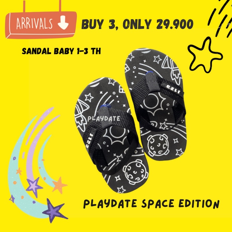 Sandal Jepit Casual Anak Bayi Laki Laki Perempuan 1-2 Tahun Sepatu Sendal Gunung Anak Laki Laki Perempuan Balita Kids Sandal Jepit Motif Space