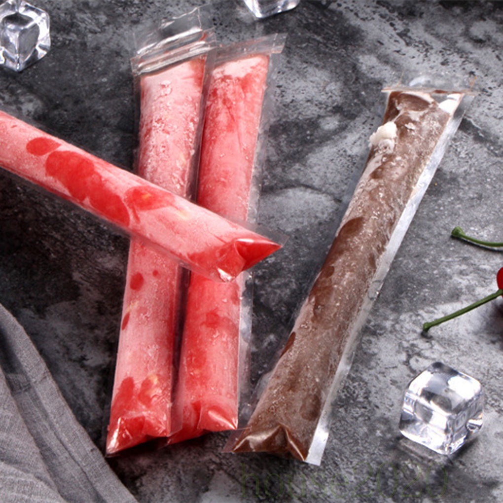 [house2020]20pcs PE Ice Pop Pounch Diy Disposable Ice Cream Mold Bag Sealed Freezer Tube Stick Pocket