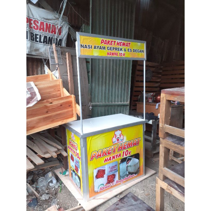 booth portabel meja lipat aluminium