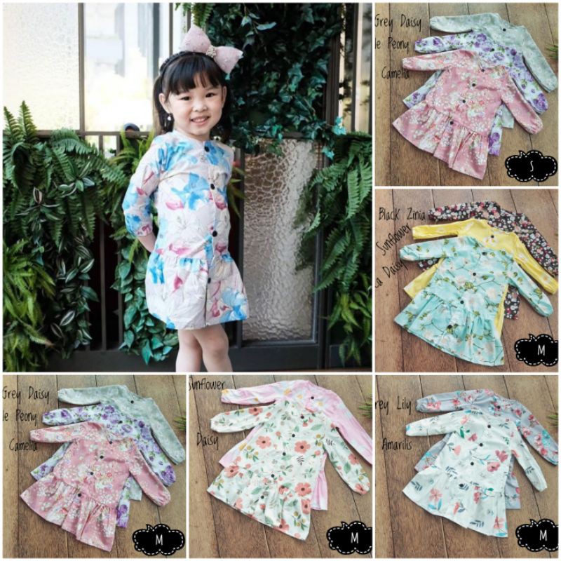 Tunik anak size L / tunik anak 6 tahun / tunik anak motif bunga 8th