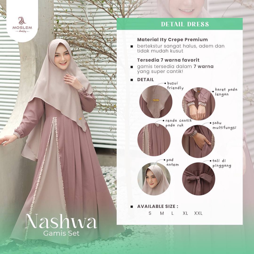 Gamis Nashwa Set by Moslem Daily