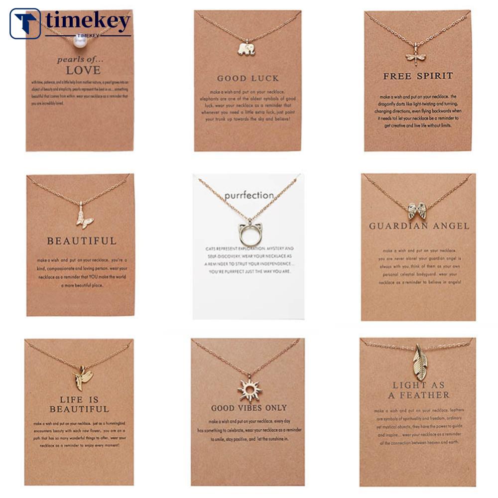 Timekey 1pc Kalung Rantai Alloy Simple Hias Liontin Hewan Mutiara Untuk Wanitahadiah C7F7