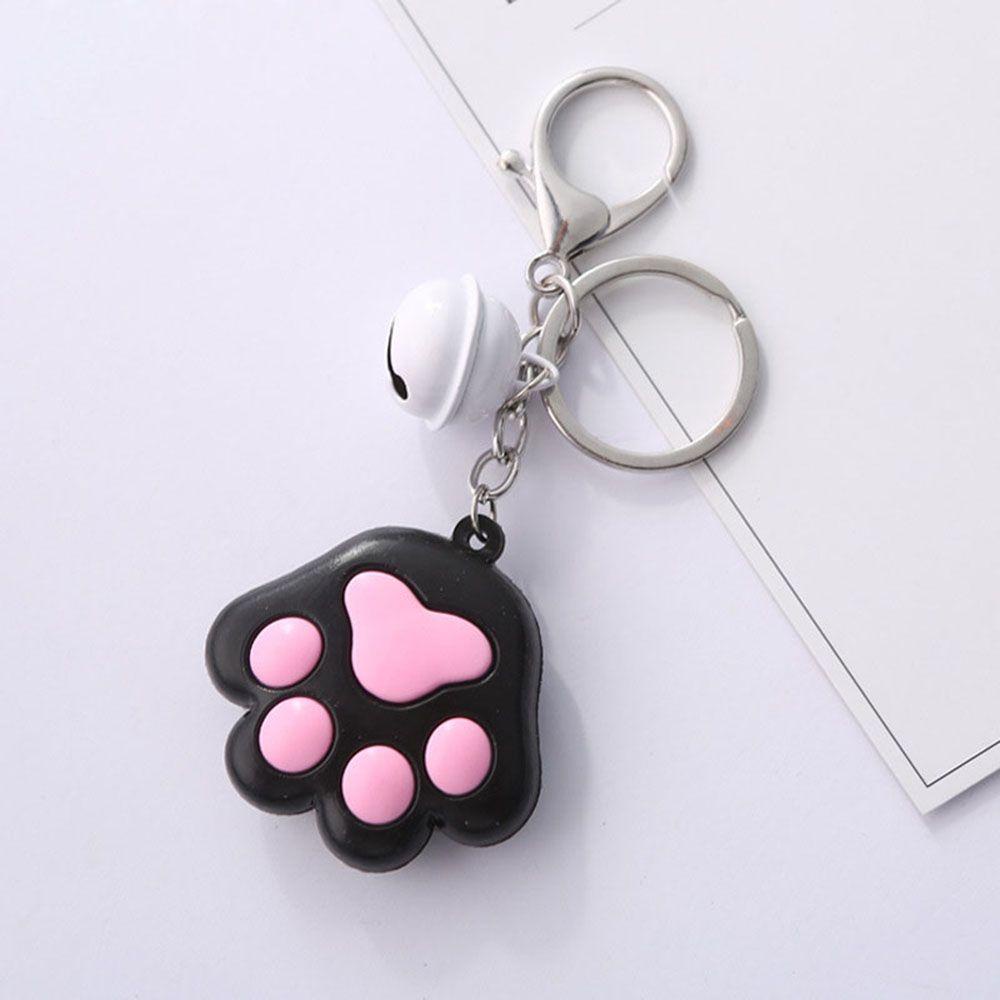 Lanfy Mainan Gantungan Kunci Kaki Kucing Angka Puppy Aksesoris Mobil Teman Lucu Dengan Bell Pendant Holder Senter Figure 3D